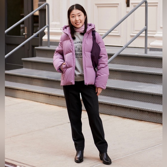 🔥🔥🔥NEW Uniqlo Lavender Purple Puffer Seamless Down Parka Jacket - Picture 8 of 8